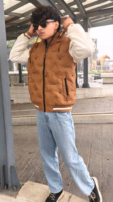 mens impoted camel brown Versace puffer jacket